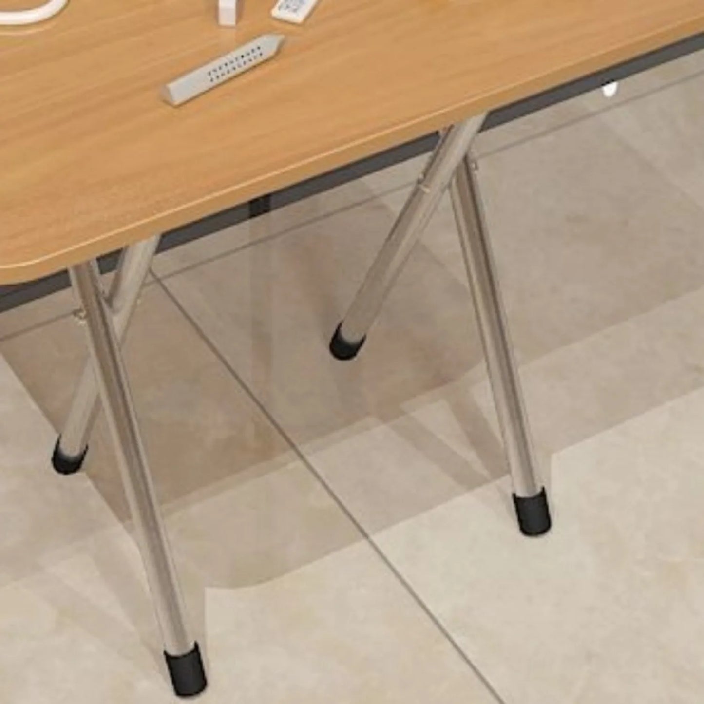 Compact and Durable Folding Table - High Density Hardwood, Metal Frame, No Power Supply - Suitable for Dormitory, Rental, Resta