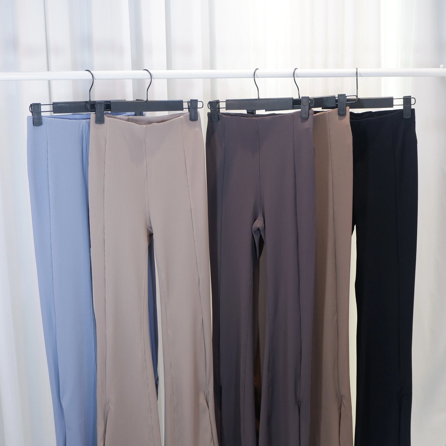 Yoga Pants for Women, High-Waisted, Ribbed, Flared, Comfortable