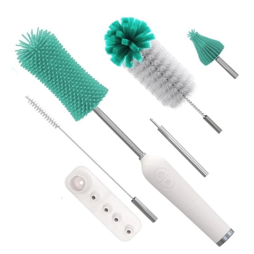 Household Cordless Power Rotating Spin Scrubber  Bottle Brush , Electric Cleaning Brush With 3 Replaceable Brush Heads