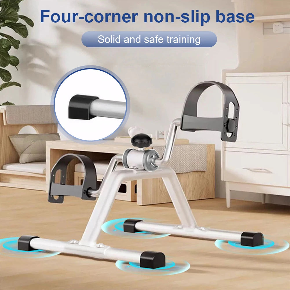 Folding Portable Stationary Exercise Bike with Adjustable Resistance Cycle Pedal Exerciser for Indoor Physical Therapy