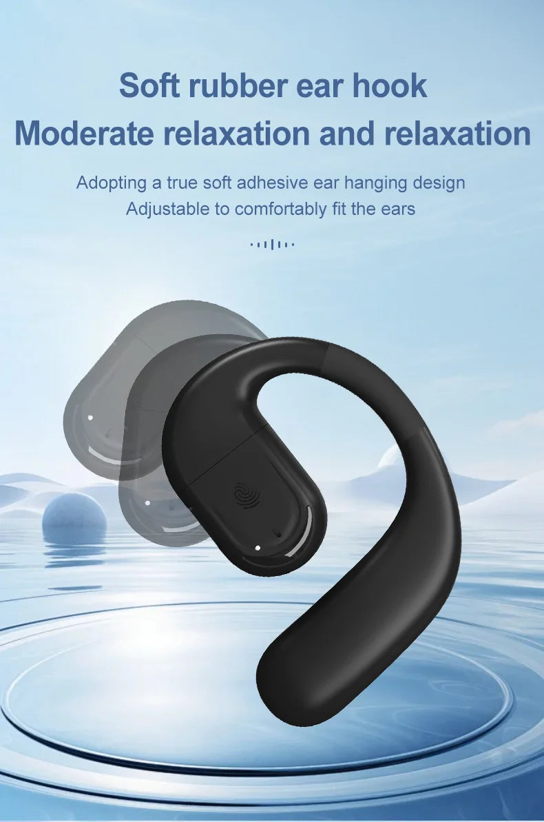 Bluetooth  Business Earphone Wireless Single Headphone with HD Mic Ear Hook HiFi Stereo Music Earbud for Xiaomi Samsung Phone