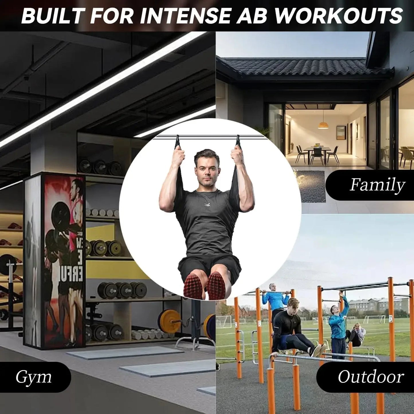Fitness AB Sling Straps Suspension Rip-Resistant Heavy Duty A Pair for Pull Up Bar Hanging Leg Raiser Gym Home Fitness Equipment