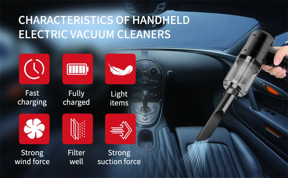 15000PA Compressed Air Dust Collector Handheld vacuum cordless High power, car vacuum cleaner Hairdryer Mini portable