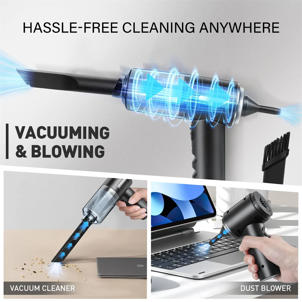 15000PA Compressed Air Dust Collector Handheld vacuum cordless High power, car vacuum cleaner Hairdryer Mini portable