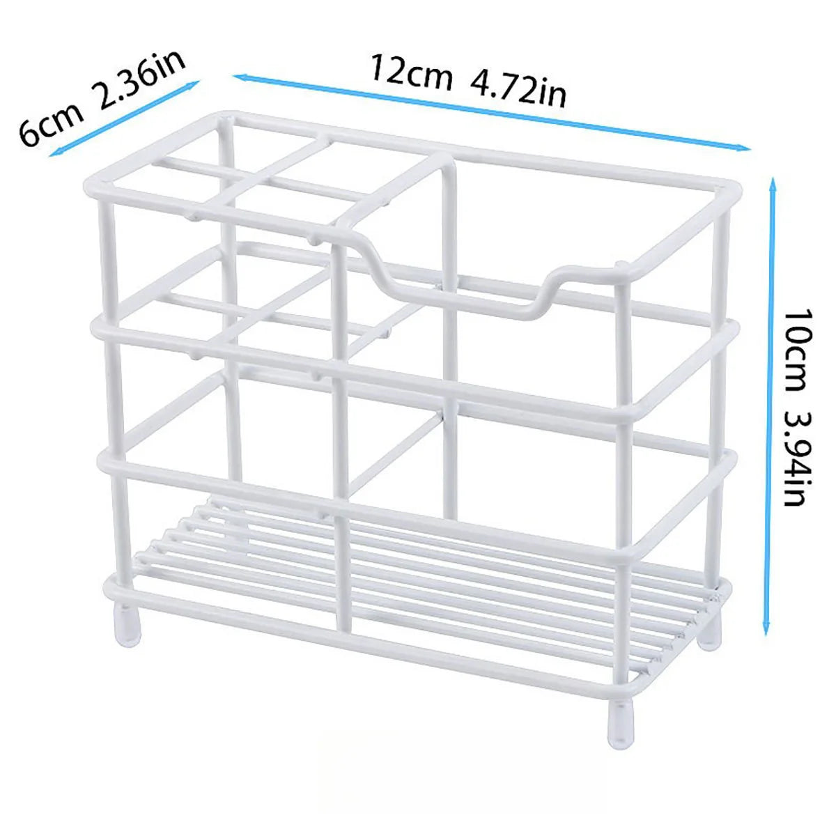 Bathroom Countertop Toothbrush Storage Rack Stainless Steel Organizer for Toothpaste Cups Razors and Daily Essentials