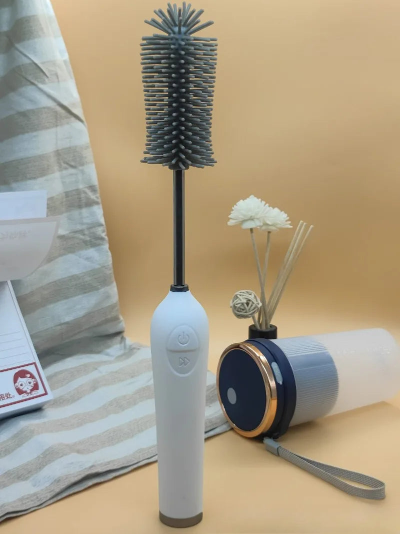 Household Cordless Power Rotating Spin Scrubber  Bottle Brush , Electric Cleaning Brush With 3 Replaceable Brush Heads