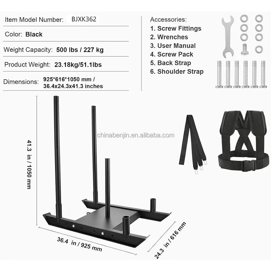 Gym Pull Sled For Weight Training Fitness Strength Sled To Improve Athletic Speed Sports & Entertainment Product
