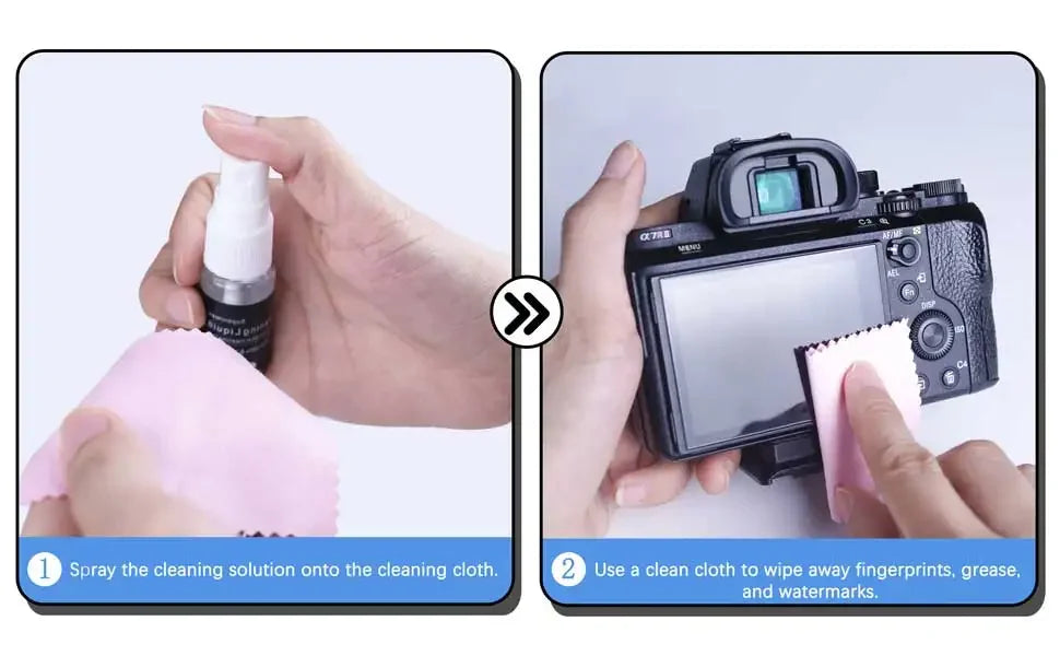 Camera Cleaning Kit, Professional Lens & Sensor Cleaner for DSLR Mirrorless, with Lens Pen, Air Blower, Brush, Cleaning Solution