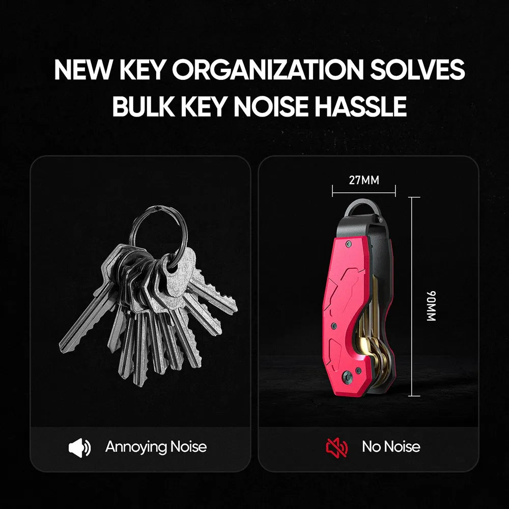 Compact Key Organizer Keychain – Holds 1-6 Keys, Minimalist Key Holder for Men and Women