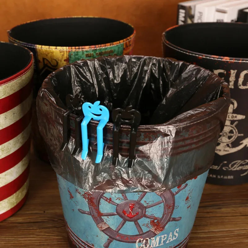 European Leather Trash Can Household Large British Style Storage Bucket Lidless Waste Paper Basket Household Items