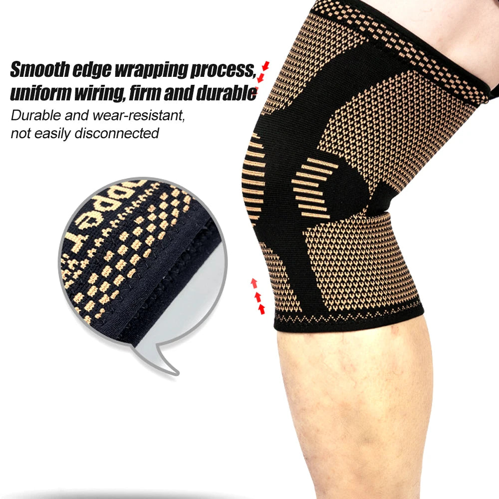 2Pcs Copper Knee Brace for Knee Pain - Copper Knee Compression Sleeves - Knee Pads for Sports,Meniscus Tear,ACL,Arthritis,Joint
