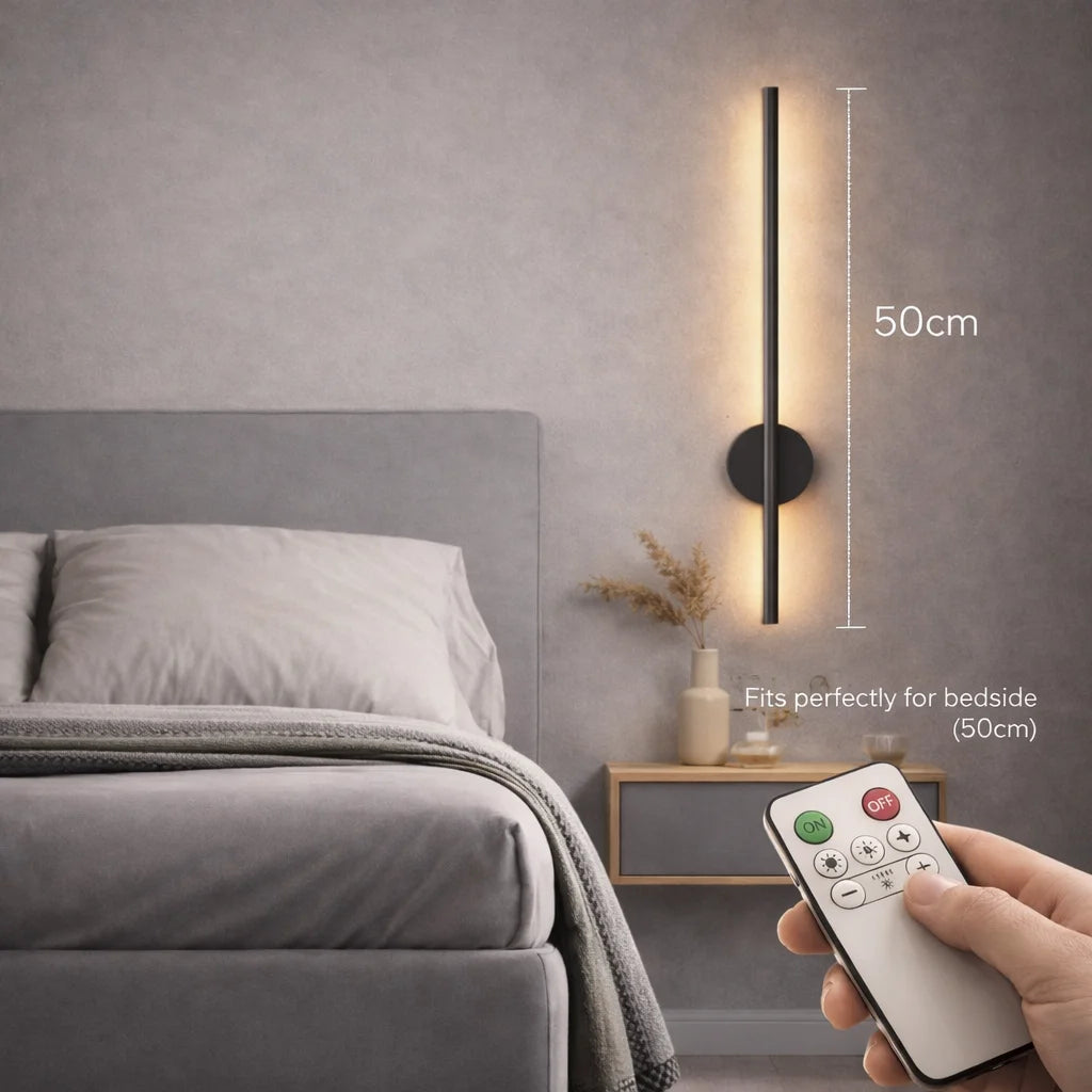 2 Pack Rechargeable Wall Light, Cordless Wall Mounted LED Light with Remote Control, Dimmable Decorative for Living Room
