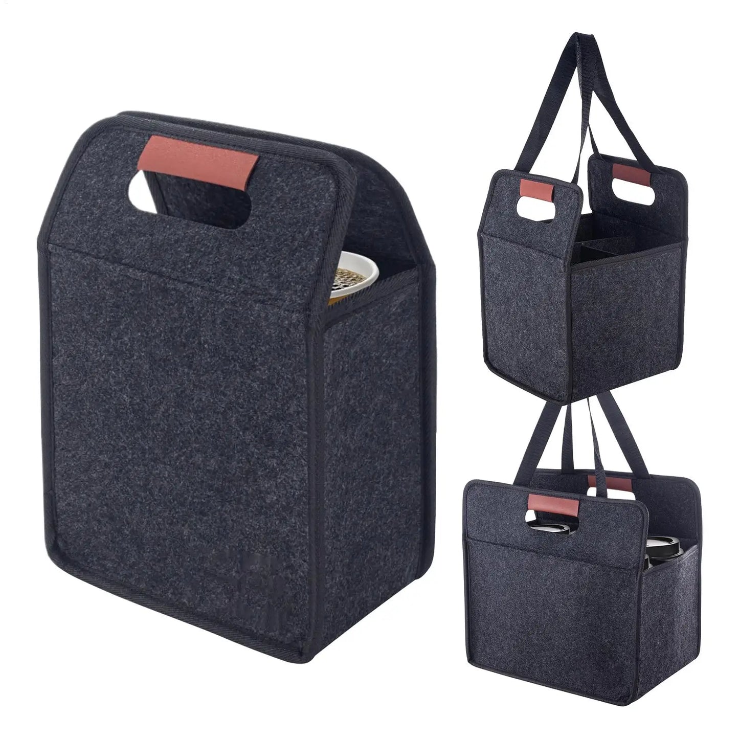 Reusable Drink Cup Carrier, Foldable Tote Bag With Handles for Daily Commute Car Picnic Cruise Party Grocery Outdoor Travel