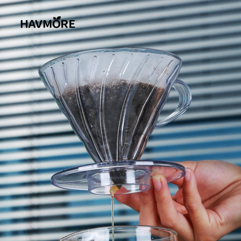 Reusable Coffee Dripper Resin Coffee Filter for Pour Over Barista Coffee Brewing Coffee Funnel Filter Cup1-2Cups/1-4Cups