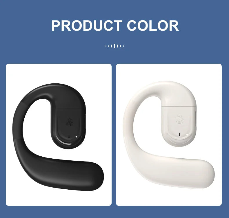 Bluetooth  Business Earphone Wireless Single Headphone with HD Mic Ear Hook HiFi Stereo Music Earbud for Xiaomi Samsung Phone