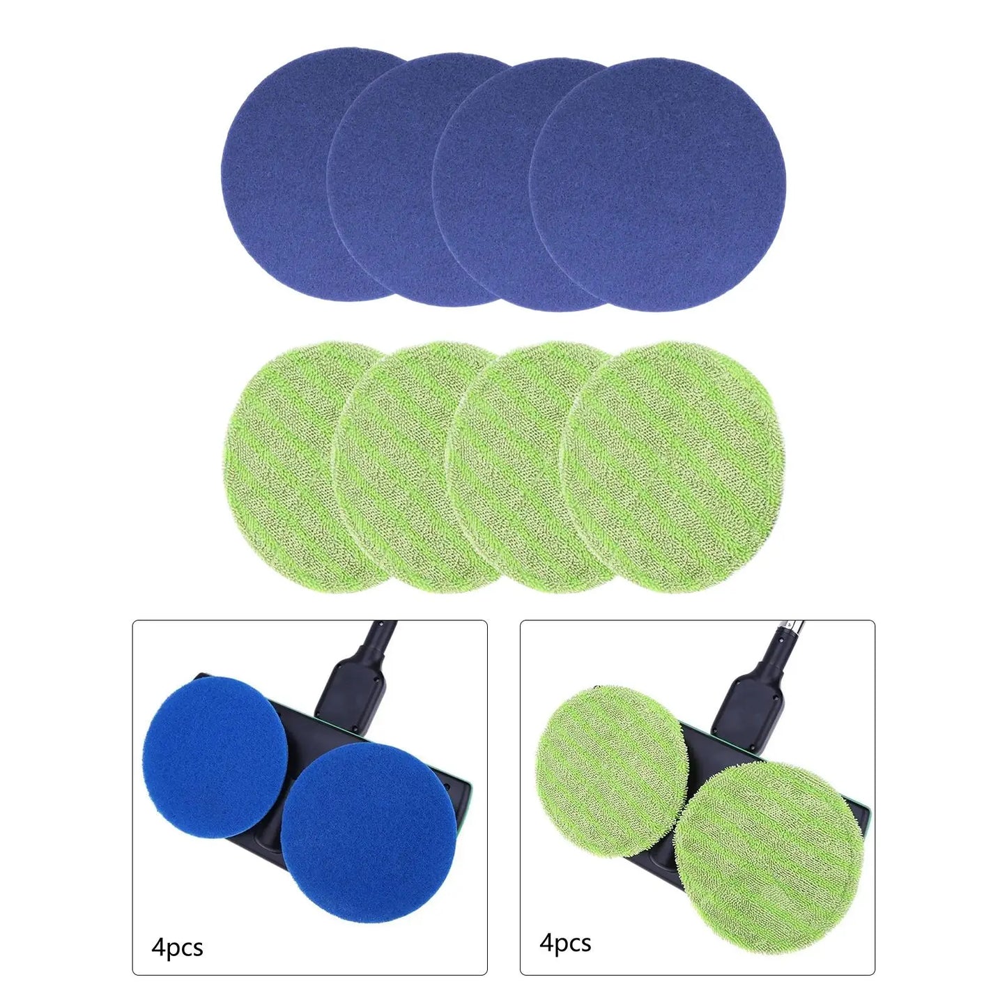 4Pcs Round Mop Replacement Pads 16.5cm Floor Cleaning Electric Rotary Mop Pads Floor Scrubber Pads for Spin Scrubber Mops