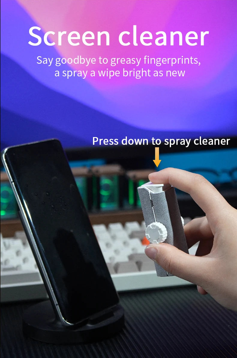 5in1 Eyeglass and Mobile Phone Screen Cleaning Set, Dust Removal of Eyeglass Lenses and Mobile Phone Screen Cleaning fiber cloth