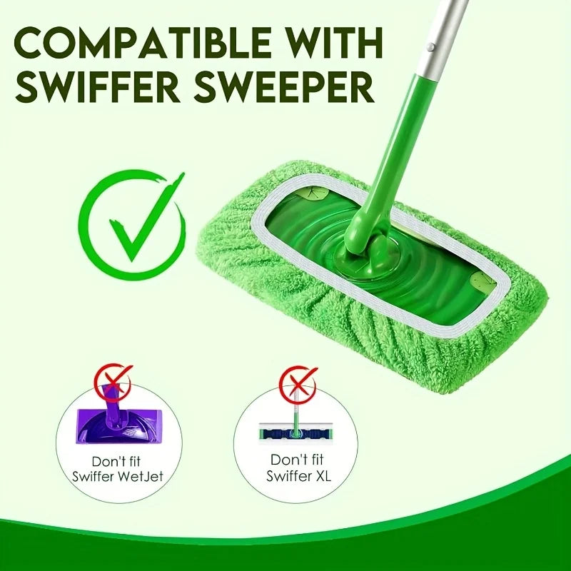 A Set of  High-quality Reusable Mop Replacement Pads: Washable, Durable, Wet and Dry Dual-use, Highly Absorbent,