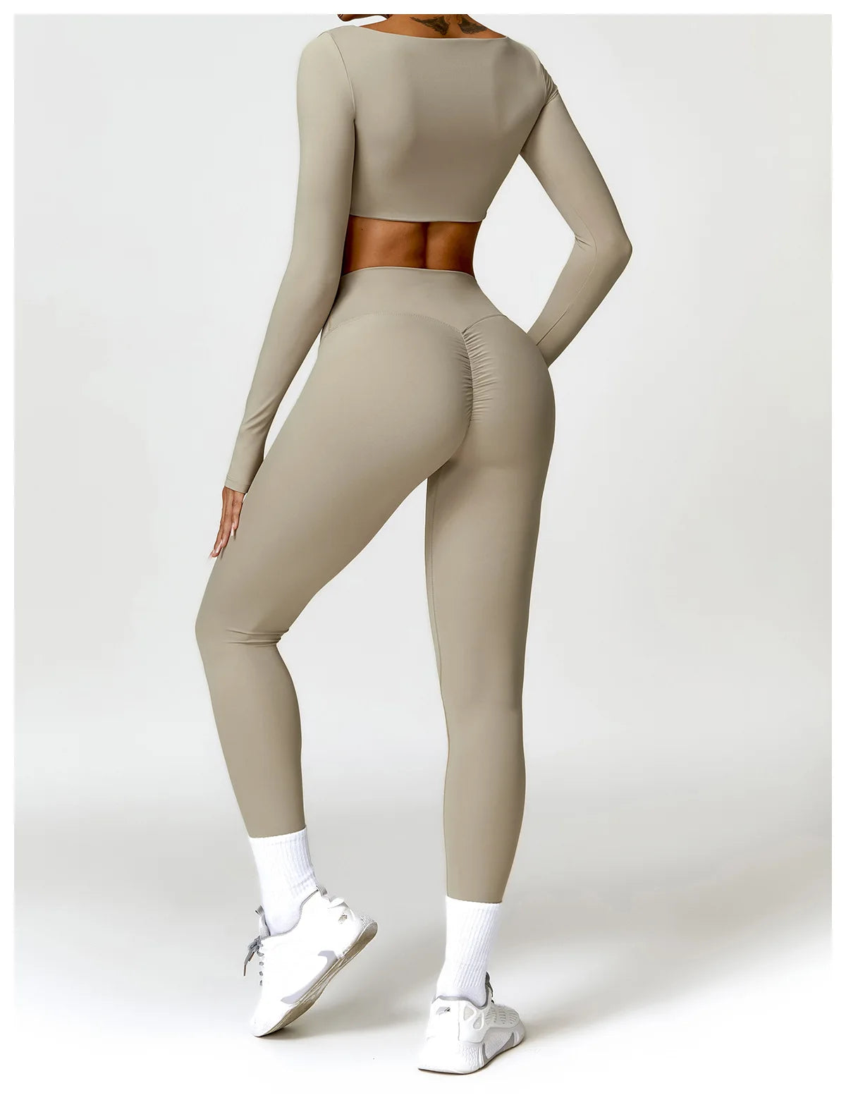 New Long sleeve Shirt Sports Set Women Fitness Tights Yoga Set Crop Top Running High Waist Gym Set Womens Outfits Yoga Clothing