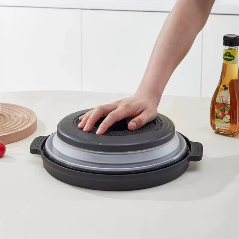 Collapsible Microwave Food Cover and Cushion BPA Free Heat Resistant Microwave Splatter Cover Multifuction Kitchen Gadget