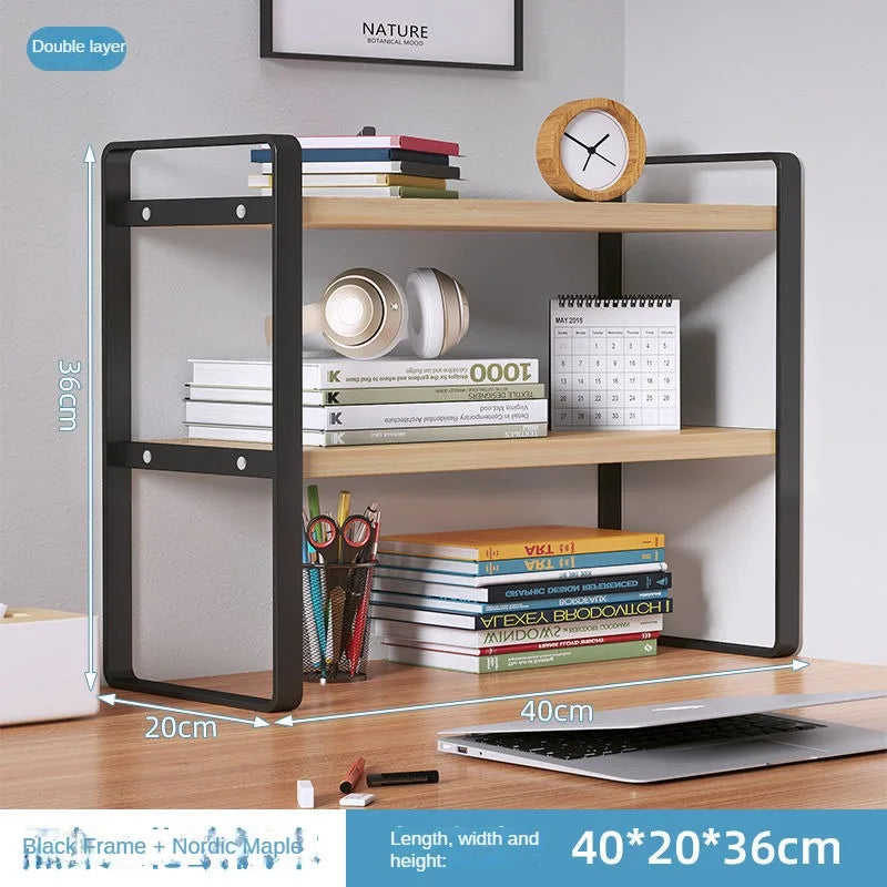 Shelf Desktop Storage  Bookshelf Student Desk Shelves Racks Office Computer Desk Tiered Cabinet Home Storage Holders Organizer