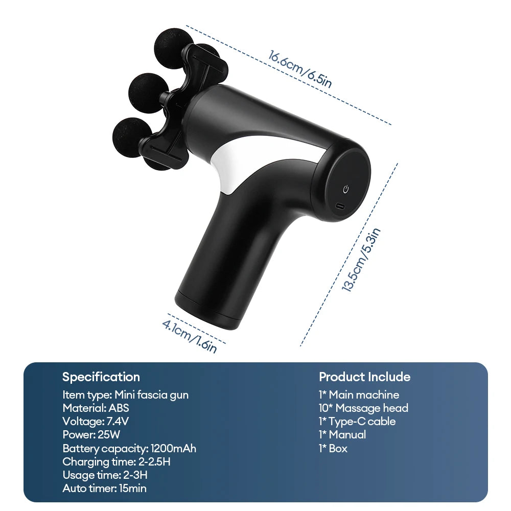 Portable Massage Gun 38 Gears Adjustment Intelligent Pressure Sensing Wireless Massager for Neck Back Leg Body Muscle Massager