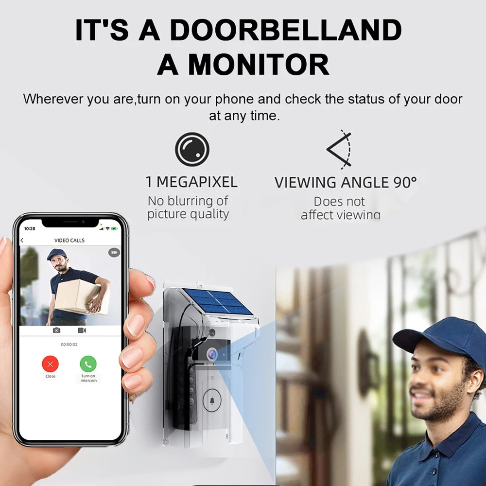 Wireless Video Doorbell bluetooth Remote Control Smart Video Monitor Voice-Changing Interco