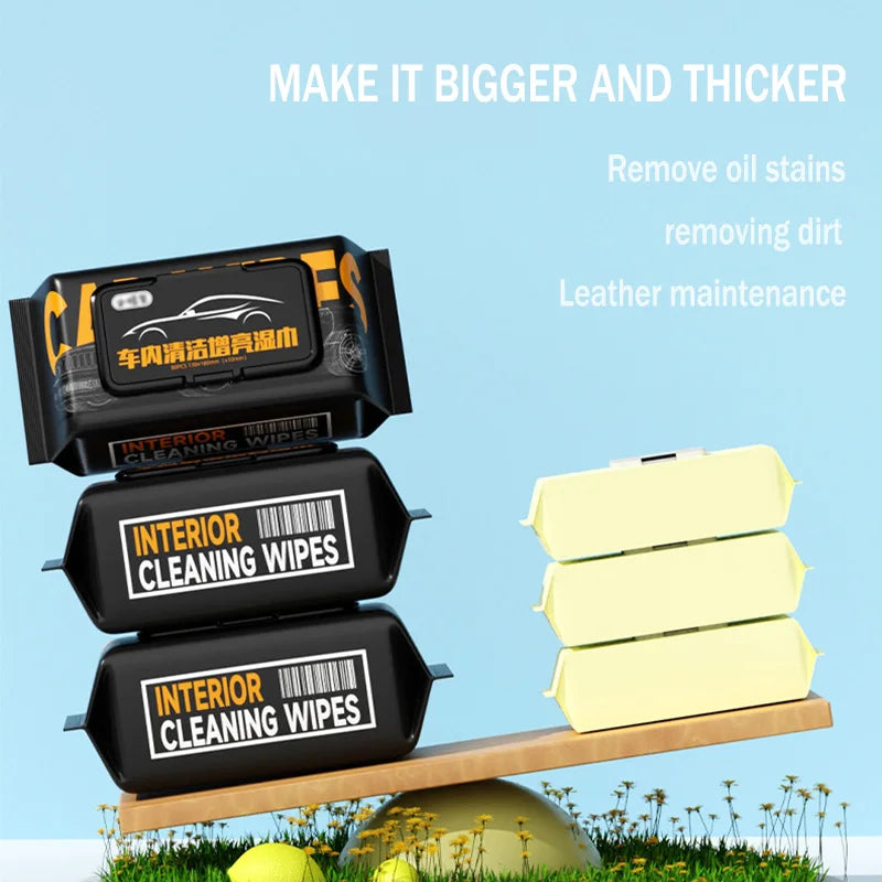 Car Leather Cleaning Wipes Multi-Functional Interior Detailing Leather Conditioning Disposable Cleaning