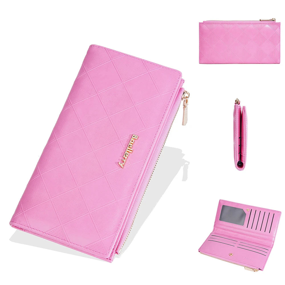 Baellerry Korean Style Small Wallet Women - PU Leather Zipper Pocket, Mini Card Holder for Daily Essentials