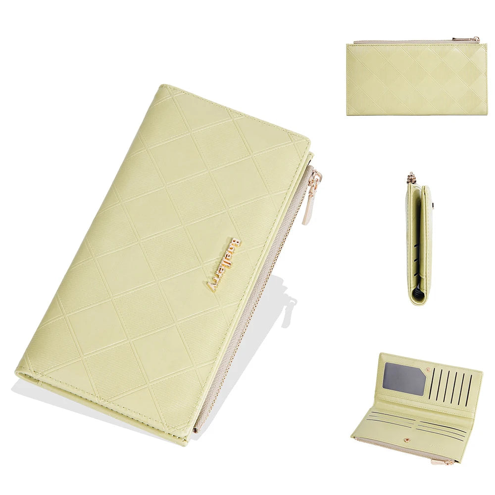 Baellerry Korean Style Small Wallet Women - PU Leather Zipper Pocket, Mini Card Holder for Daily Essentials
