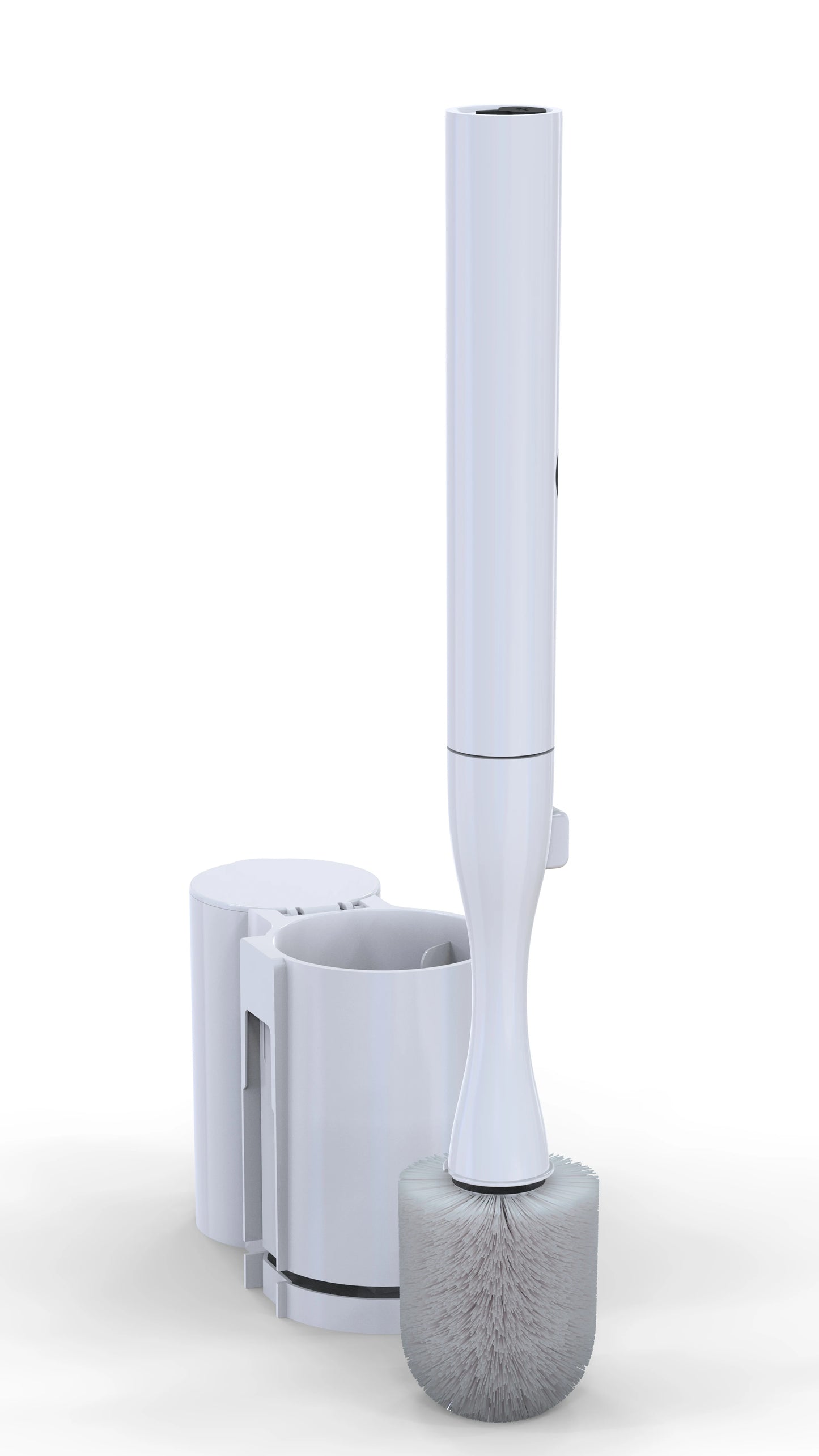 Household cleaning electric toilet brush and supporting set, including 5 disposable refill heads, suitable for bathroom use