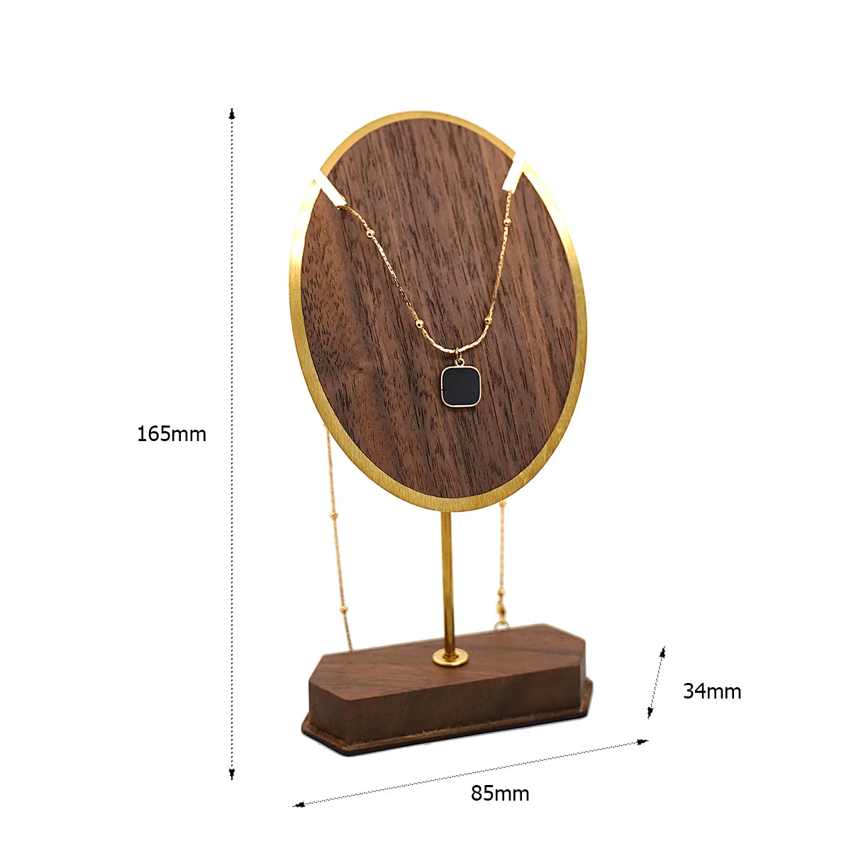 Multi - Use Jewelry Display Rack, Walnut Base Gold/Black Metal Top Rated Holder for Earrings/Necklaces, Loved by Boutique Owners