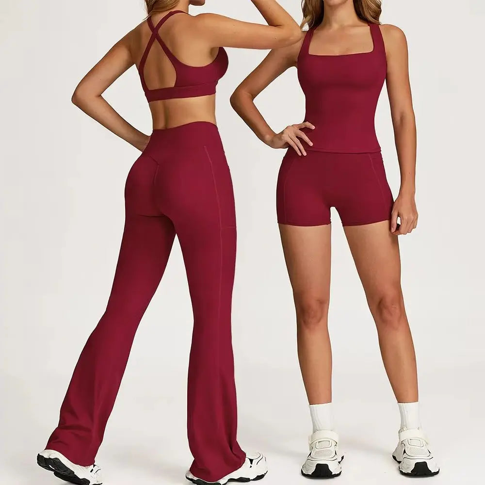 2PCS Yoga Set Gym Clothes Workout Sportswear Yoga Suits Women Tracksuits Fitness Outfits Sports Bra Gym Leggings
