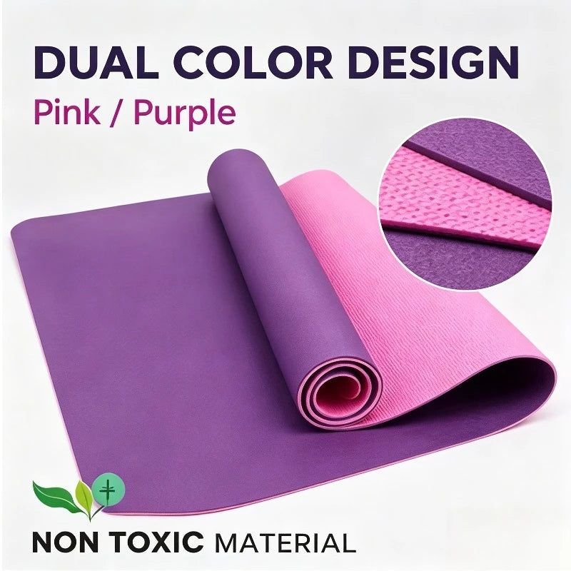 Yoga Mats Anti-slip Sport Fitness Mat Blanket Exercise Yoga Pilate Gymnastics Mat Fitness Equipment Floor Work 6MM Thick TPE