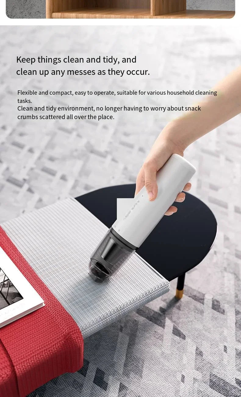Vacuum Cleaner Mini Car Cleaning Powerful Suction Handheld Car Vacuum Cleaner Rechargeable for Car and Home Auto Vacuum Cleaner
