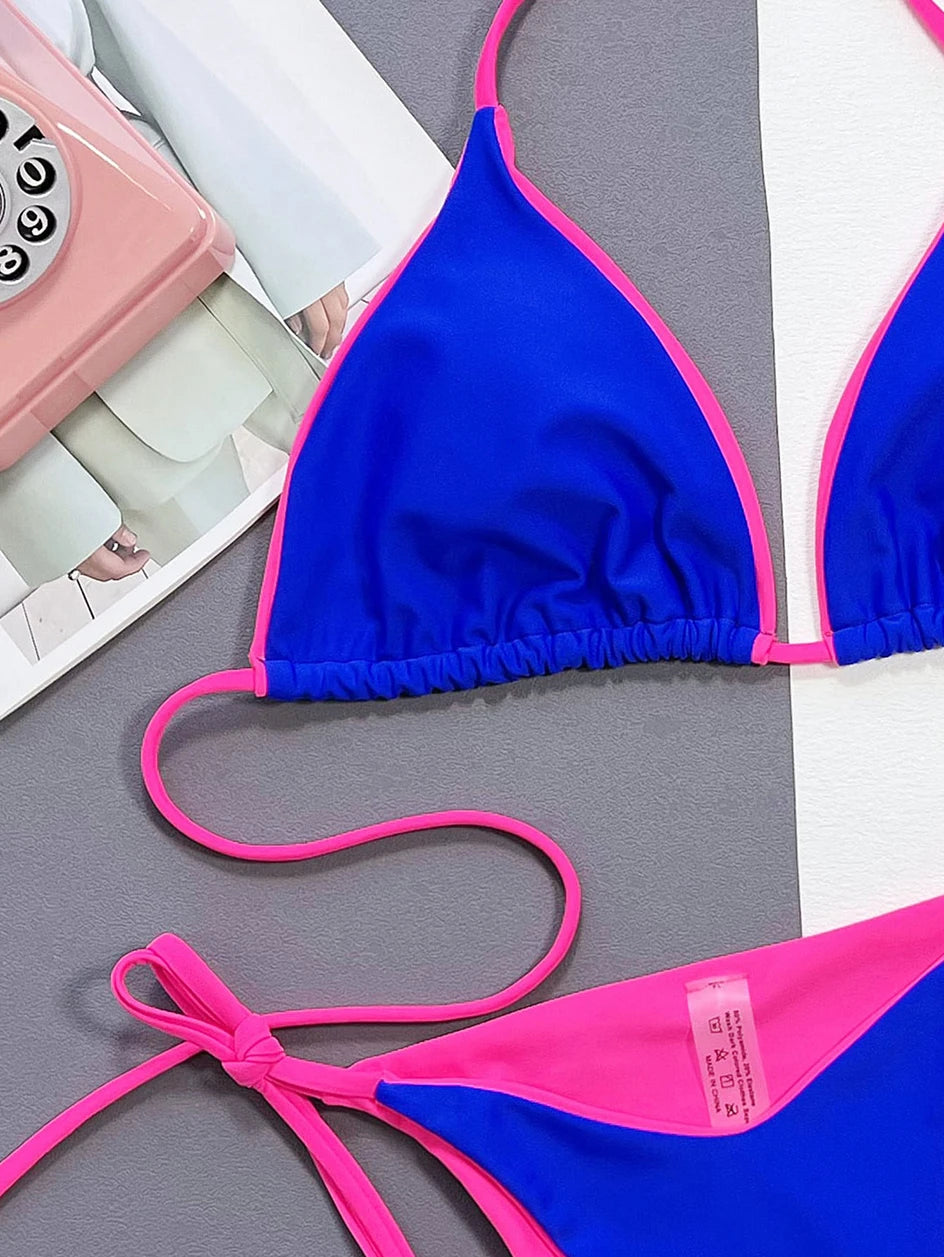 Sexy Leopard Micro Bikini 2023 Women Swimsuit Female Swimwear Thong Bikinis Set Brazilian Halter Beach Wear Lace Up Bathing Suit