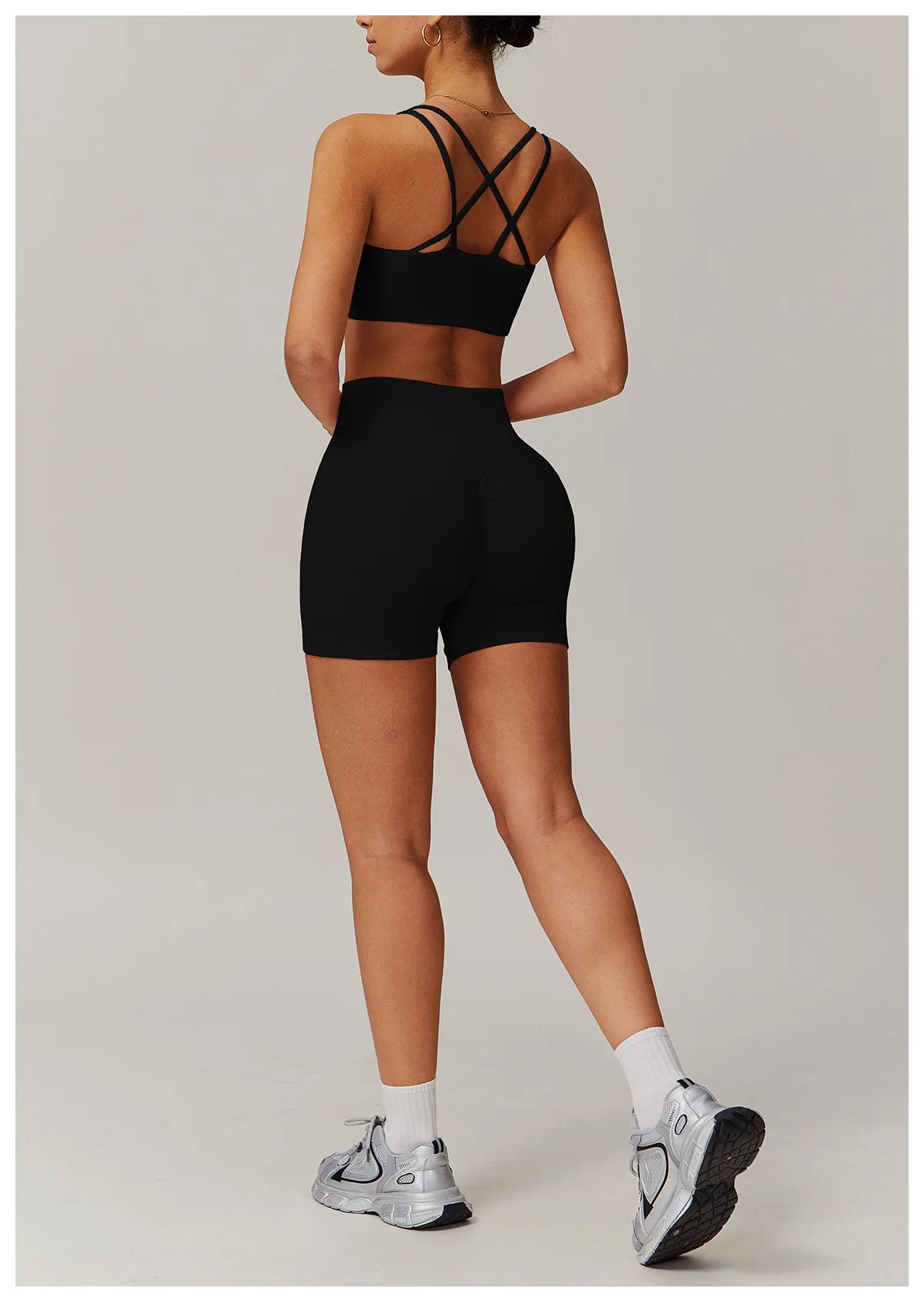 Naked Feeling Yoga Set Women Gym Workout Clothes Padded Sports Bra Outdoor Fitness