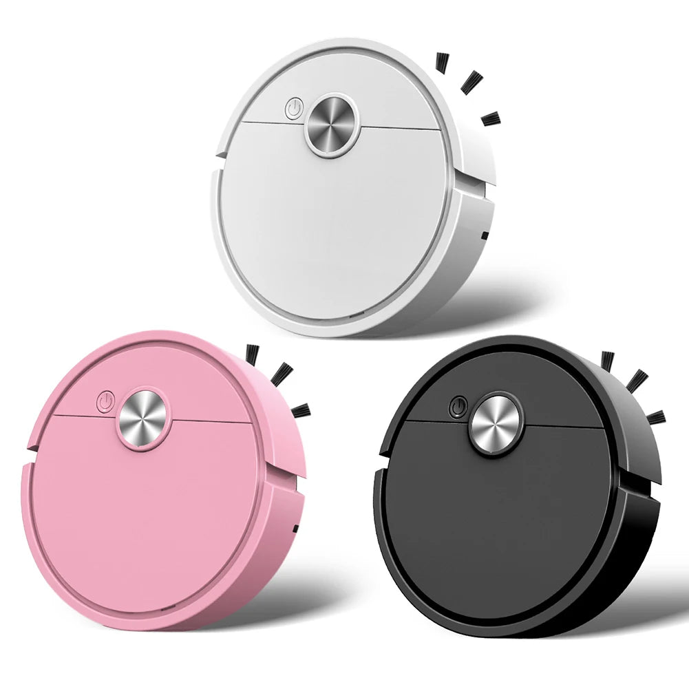 3 In 1 Smart Sweeping Robot Wireless Assistant Mopping Cleaner Easy To Use Mini Cleaning Machine For Carpet Hard Floors Pet Hair