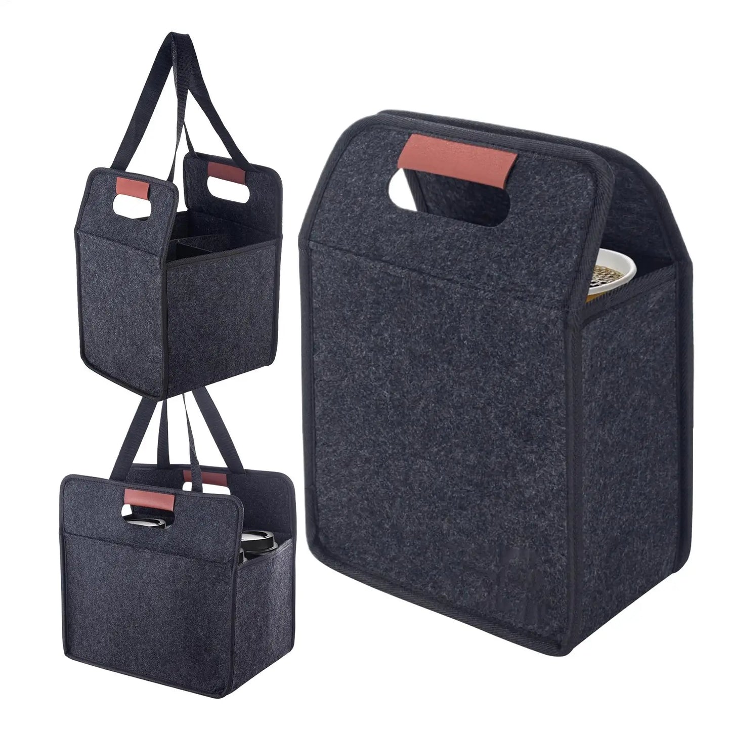 Reusable Drink Cup Carrier, Foldable Tote Bag With Handles for Daily Commute Car Picnic Cruise Party Grocery Outdoor Travel