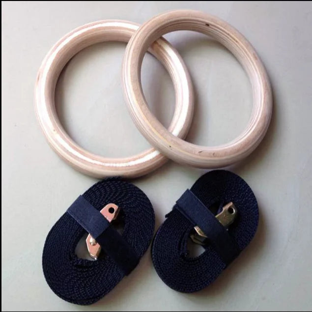 Birch Fitness Rings High Load-Bearing Adjustable Home Gymnastics Exercise Equipment Stamping Pull up Rings Wooden