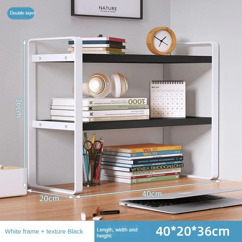 Shelf Desktop Storage  Bookshelf Student Desk Shelves Racks Office Computer Desk Tiered Cabinet Home Storage Holders Organizer