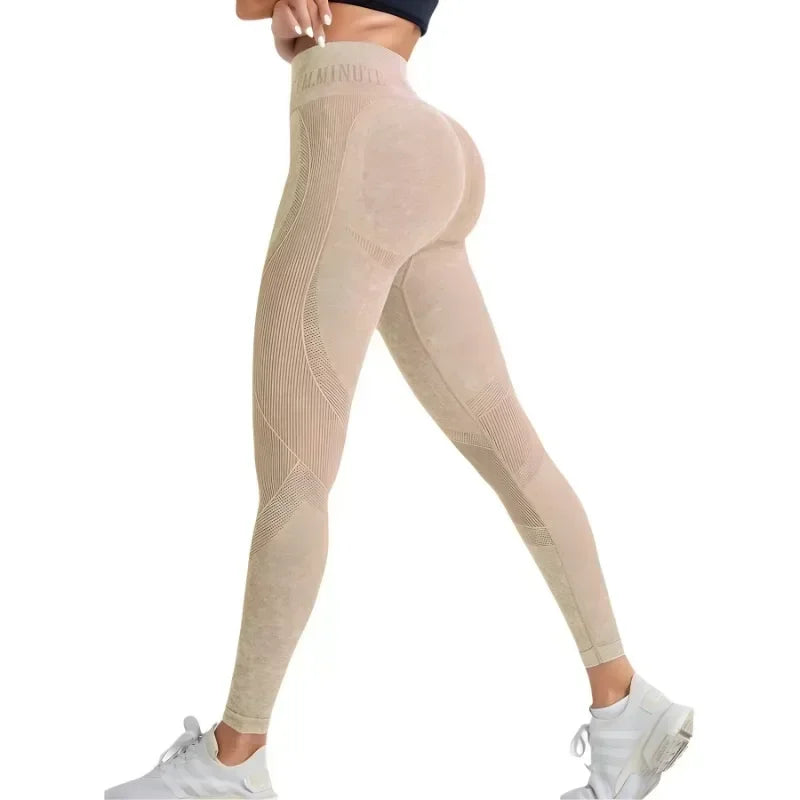 Women Seamless Gym High Waist Yoga Pants Hip Lifting Outdoor Sports Tight Waist