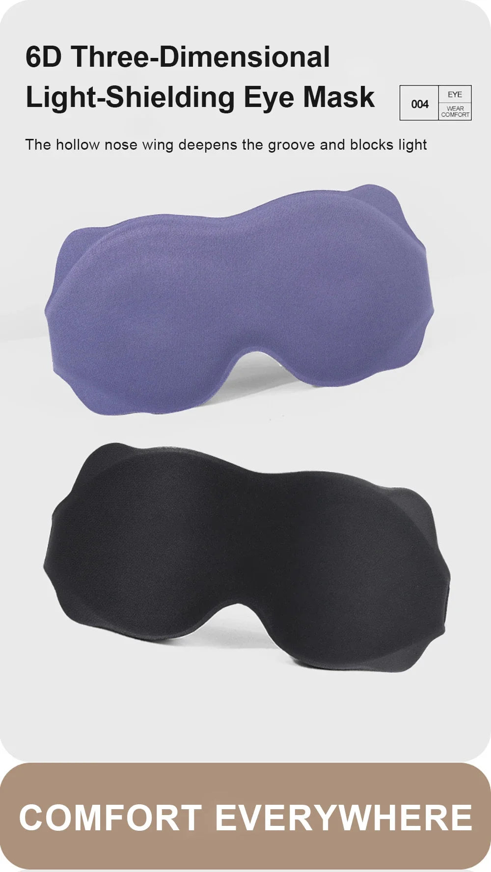 3D Sleeping Mask Block Out Light Soft Padded Sleep Mask