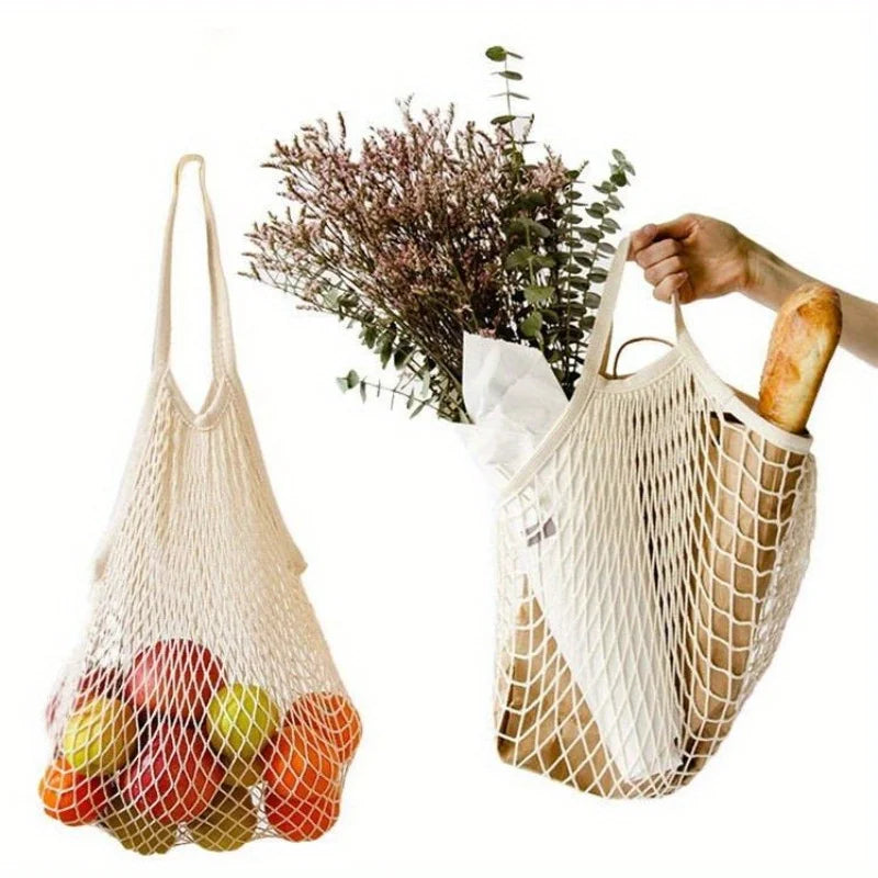 Reusable Fruit Vegetable Bag Washable Mesh Grocery Bags String Bags Net Shopping Bags Mesh Bags for Fruit Storage  Shopping bag