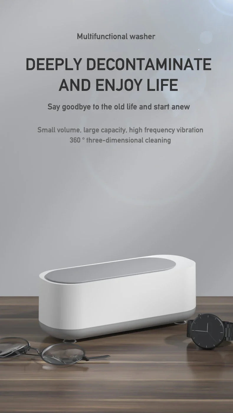 Ultrasonic Cleaning Machine Vibration Cleanser Wash Cleaner Jewelry Glasses Cleaner Watch Cleaning Makeup Brush Cleaning Tool