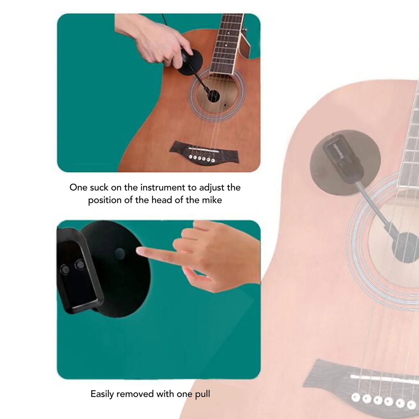 Wireless Instrument Microphone 2.4G Wireless 360° Rotation Guitar, Violin, Accordion, Guzheng Performance Wireless Microphone