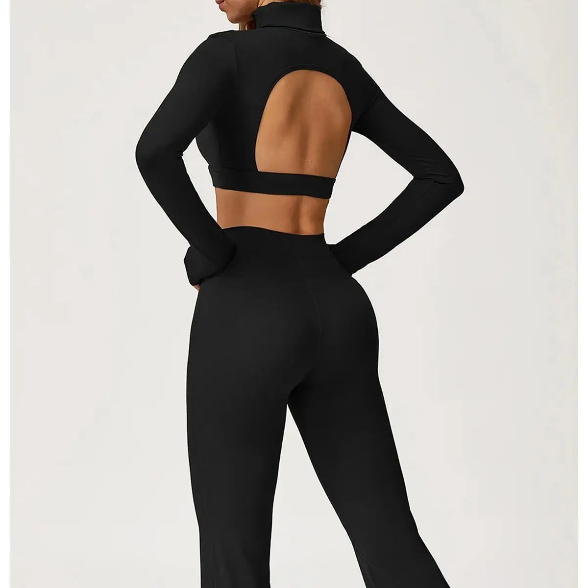 Yoga Set 2 Pieces Gym Clothes Yoga Outfits For Women Tracksuits Workout Long Sleeved Fitness Set Sport Bra Crop Top Gym Leggings
