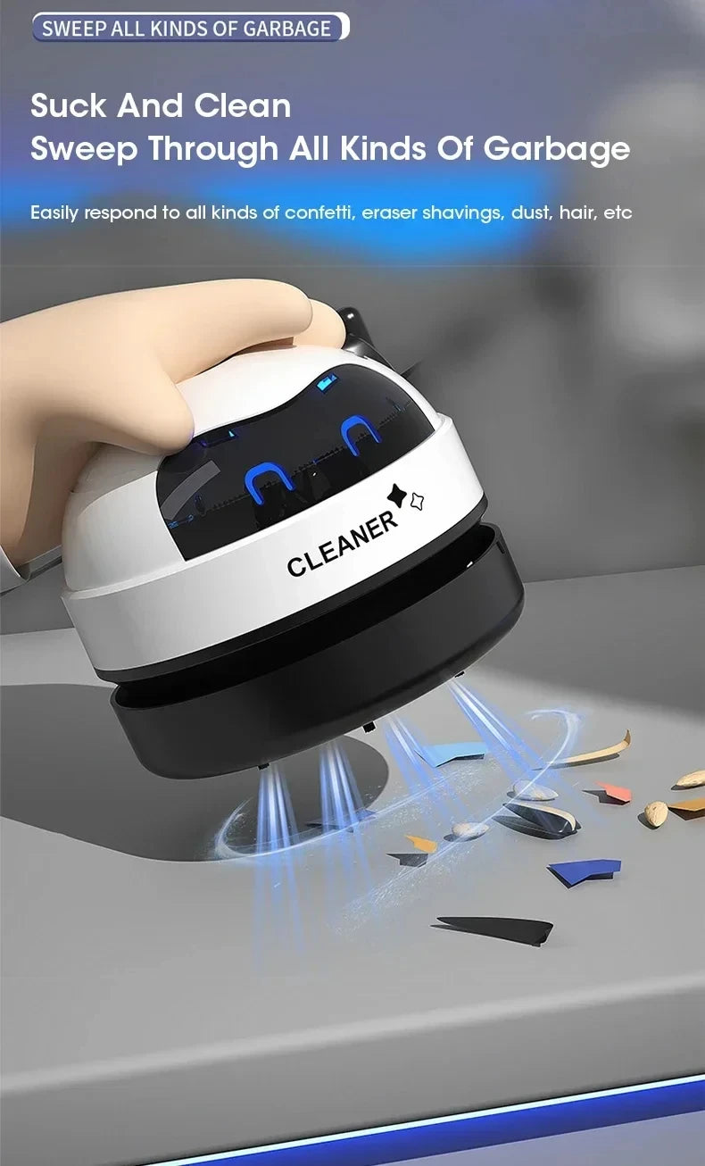 Desk Table Dust Vacuum Handheld Mini Vacuum Cleaner USB Table Sweeper Home Office Desktop Pencil Crumbs Cleaner