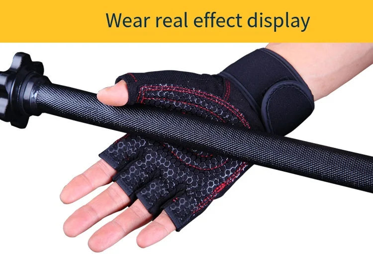 Gym Gloves for Men Women Fitness Weight Lifting Wristband Gloves Body Building Training Sports Exercise Cycling Glove Shockproof