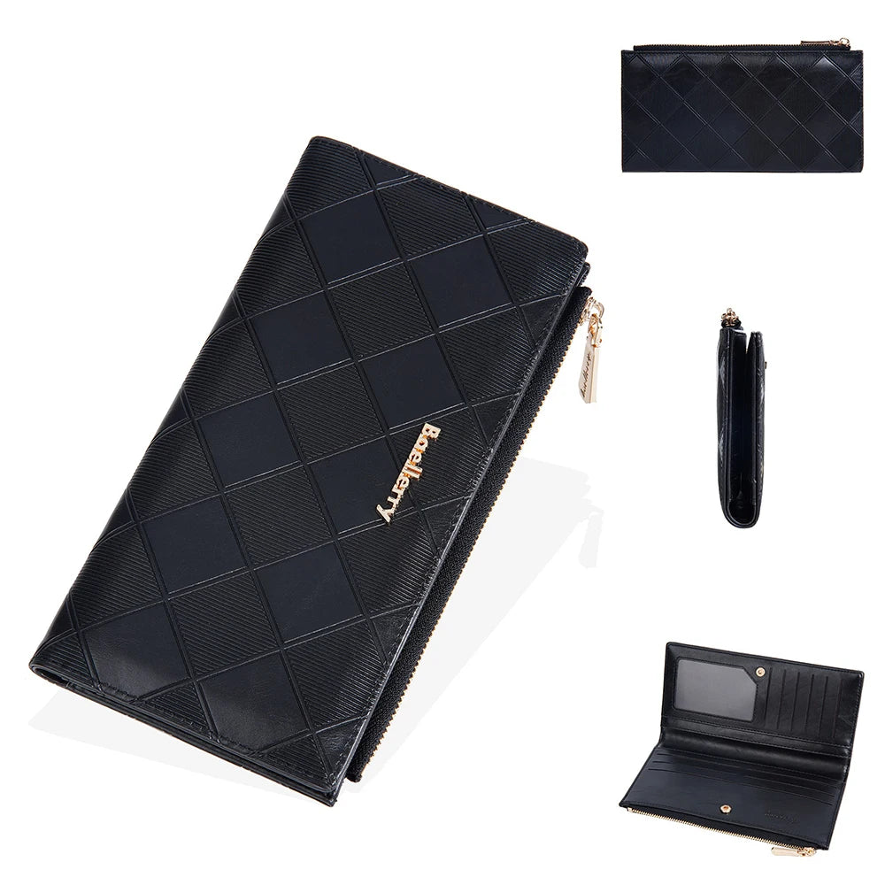Baellerry Korean Style Small Wallet Women - PU Leather Zipper Pocket, Mini Card Holder for Daily Essentials